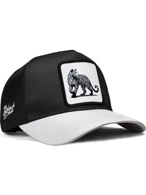 BlackBörk Panter Logolu Beyaz-Siyah Trucker Şapka