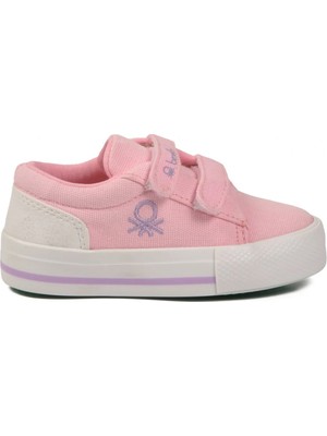 United Colors Of Benetton Pembe Keten Cırtlı Hafif Bebek Spor Ayakkabı BNI-30970 B