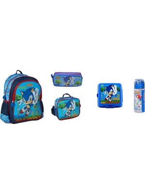 Sonic Okul Çantası ,beslenme Çantası , Kalemlik,beslenme Kabı ve Matara