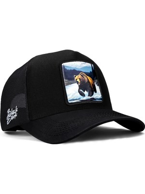 BlackBörk Ayı Logolu Siyah Trucker Şapka