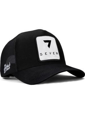 BlackBörk 7 Numara Logolu Siyah Trucker Şapka