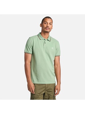 Timberland Mıllers Rıver Tipped Pique Short Sleeve Erkek Yeşil Tshirt TB0A5W4YEC61