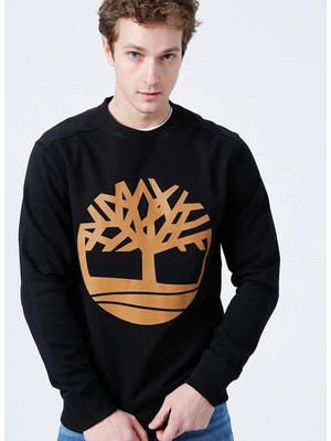 Timberland Kennebec Rıver Tree Logo Crew Neck Sweat Erkek Siyah Sweatshirt TB0A2BJ8P561
