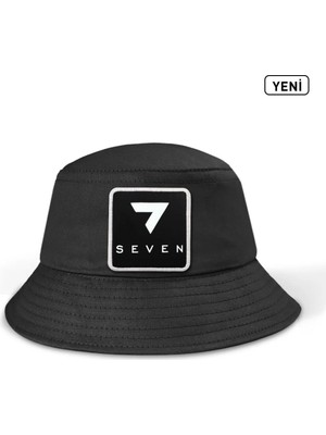 BlackBörk Bucket 7 Numara Logolu Siyah Şapka