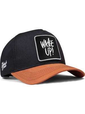 BlackBörk Wake Up Logolu Kiremit-Siyah Beyzbol Şapka