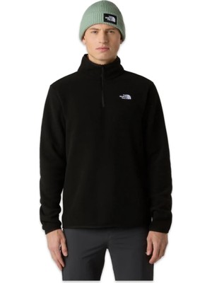 The North Face NF0A8D0Q M Glacier Fleece 1/4 Zip Jacket Siyah Erkek Outdoor