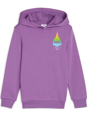 Puma x Trolls Erkek Çocuk Mor Kapüşonlu Sweatshirt