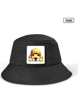 BlackBörk Köpek Logolu Siyah Bucket Şapka