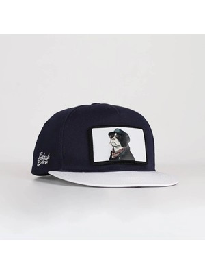 BlackBörk Kedi Logolu Beyaz-Lacivert Hip Hop Şapka