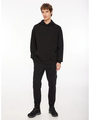 Discovery Expedition Siyah Erkek Kapüşon Yaka Loose Fit Nakışlı Sweatshirt D3WM-SWT28