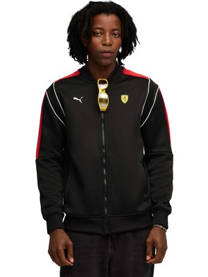Puma Ferrari Mt7 Track Jacket Siyah Erkek Fermuarlı Sweatshirt