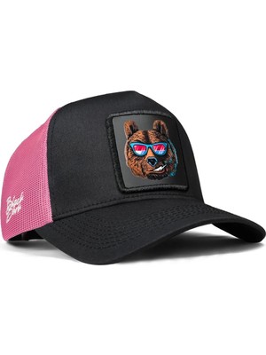 BlackBörk Ayı Logolu Siyah-Pembe Trucker Şapka