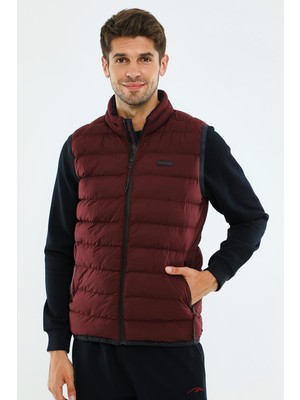 Maraton Regular Erkek Dik Yaka  Bordo Yelek