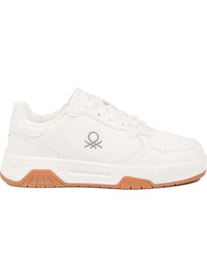 United Colors Of Benetton Beyaz Bağcıklı Cilt Memory Foam Unisex Spor Ayakkabı BNI-11220 G
