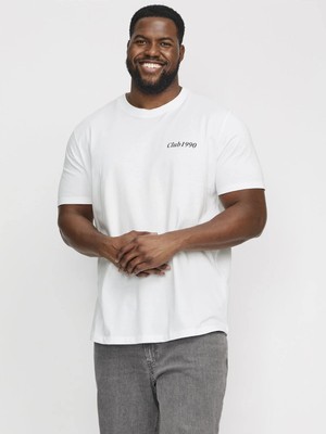 Jack & Jones Jack Jones Jjebradley Graphıc Tee Ss O-Neck Sn Pls Erkek Beyaz Büyük Beden Tshirt 12270104-01