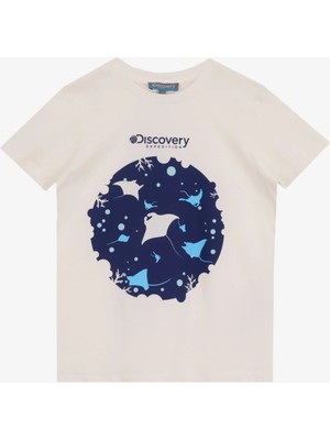 Discovery Expedition Baskılı Kırık Beyaz Erkek Çocuk T-Shirt D5SB-TST3267