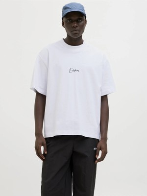Jack & Jones Jack Jones Jcodynamıc Scrıpt Tee Ss Crew Neck Erkek Beyaz Tshirt 12273310-01
