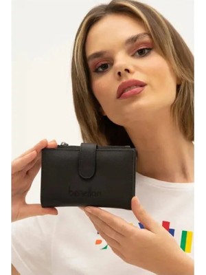 United Colors Of Benetton Siyah Kadın Cüzdan BNT-1300