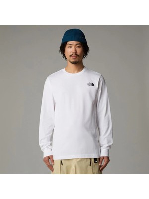The North Face M L/s Easy Tee Erkek Beyaz Tshirt NF0A8A6FFN41