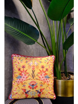 Dekomod 1 Adet Dijital Baskılı Dekoratif Çift Taraflı Renkli Desen Kırlent Yastık Kılıfı 45X45 cm