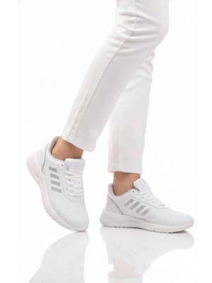 Walkway Beyaz Bağcıklı Hafif Esnek Unisex Spor Ayakkabı Nereus G