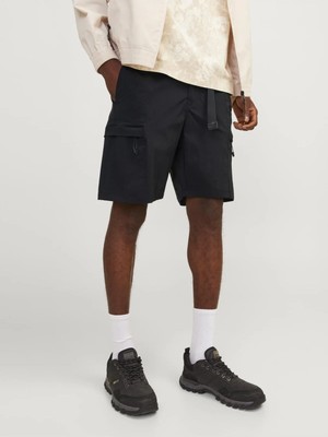 Jack & Jones Jack Jones Jpstjaıden Jjknıght Cargo Short Erkek Siyah Şort 12258919-02