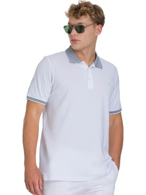 Hatemoğlu Beyaz Regular Fit 100% Pamuklu Polo Yaka Tişört
