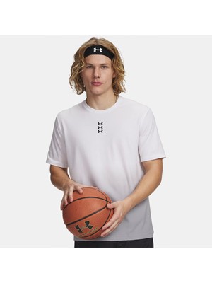 Under Armour Hoops Triple Logo Erkek Çocuk Beyaz Tişört