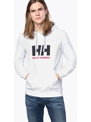 Helly Hansen Hh Logo Hoodie Erkek Beyaz Kapüşonlu Sweatshirt