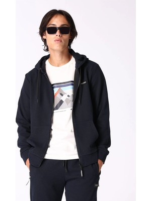 Discovery Expedition Lacivert Erkek Kapüşon Yaka Basic Sweatmont D3WM-SWT10