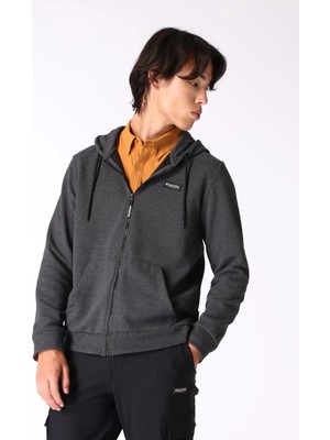 Discovery Expedition Antrasit Erkek Kapüşon Yaka Basic Sweatmont D3WM-SWT10