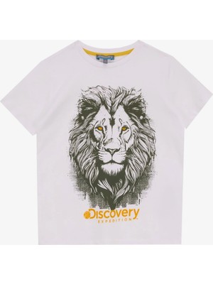 Discovery Expedition Baskılı Beyaz Erkek Çocuk T-Shirt D5SB-TST3218