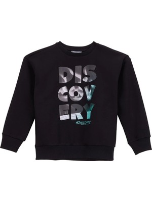 Discovery Expedition Baskılı Erkek Çocuk Siyah Sweatshırt D5WB-SWT3020