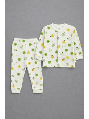 Kız Bebek Pamuklu Desenli Uzun Kollu Alt Üst Pijama Takımı