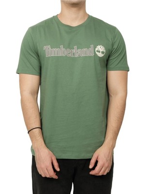Timberland Linear Logo Short Sleeve Tee Erkek Yeşil Tshirt TB0A5UPQA6Z1