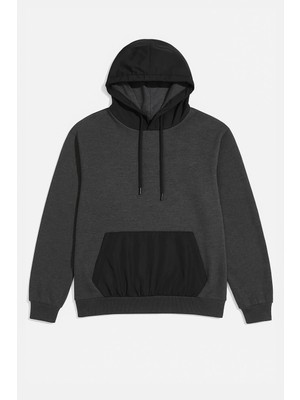 Markapia Woman Kadın Oversize Kapüşonlu Cepli Antrasit Sweatshirt