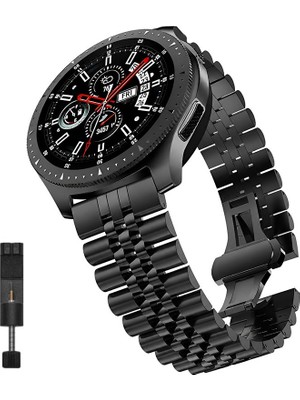 Dexmon Huawei Watch 3 Gt Gt2 GT2E Gt3 Gt4 Gt5 Pro Se Elite 46MM Uyumlu Paslanmaz Çelik Ayarlanabilir Kordon Kayış