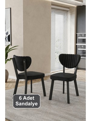 Baresmu Elbar 6 Adet Elma Sandalye Baby Face Kumaş Metal Iskelet Mutfak Yemek Masası Sandalyesi
