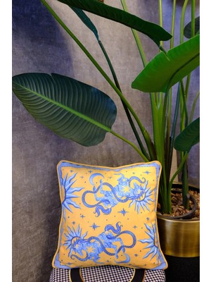 Dekomod 1 Adet Dijital Baskılı Dekoratif Çift Taraflı Renkli Desen Kırlent Yastık Kılıfı 45X45 cm