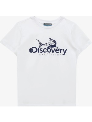 Discovery Expedition Baskılı Kırık Beyaz Erkek Çocuk T-Shirt D4SU-TST 3300