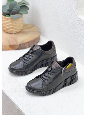 Mammamia D26YA-7755 Hakiki Deri Ortopedik Günlük Casual Sneaker Spor Ayakkabı Kadın