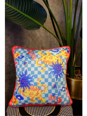 Dekomod 1 Adet Dijital Baskılı Dekoratif Çift Taraflı Renkli Desen Kırlent Yastık Kılıfı 45X45 cm