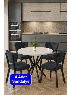 Baresmu Elbar 4 Adet Elma Sandalye Baby Face Kumaş Metal Iskelet Mutfak Yemek Masası Sandalyesi