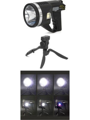 MiraLive Şarjlı Dev Boy El Feneri Tripod Ayaklı Parlak LED El Lambası Kamp, Av ve Güvenlik Için Ideal