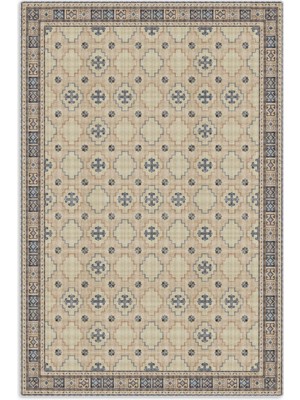 Pastel Home Bej Krem Etnik Şönil Halı Kilim Yolluk Kaymaz Yıkanabilir Saçaklı Koridor Mutfak Oturma Odası