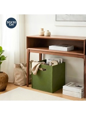 Homing Retro Yeşil Keçe Sepet Organizer 30X30 cm
