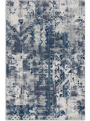 Pastel Home Kaşmir Doku Yumuşak Kaymaz Pamuk Taban Oturma Odası Salon Mutfak Koridor Çocuk Lacivert Halı Kilim