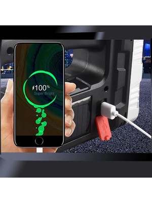 MiraLive El Feneri Solar Panelli Ledli Powerbank Cob Fener
