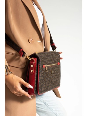 Just Polo Kadın Üç Bölmeli 3 Gözlü Çapraz ve Omuz Çantası 29X20CM PBU2068