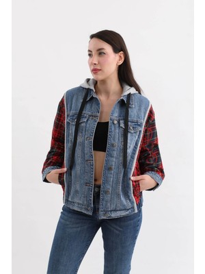 Banny Jeans Kadın Kapüşonlu Jean Ceket